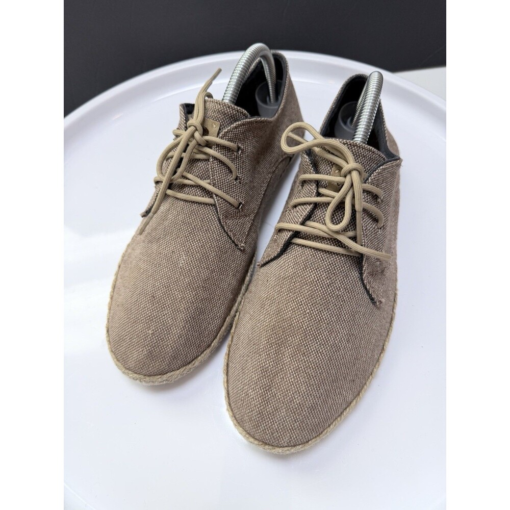 Patara Mens Nomad Canvas Lace Up Espadrille Shoes Cork Insoles EU 41 US 8 Beige